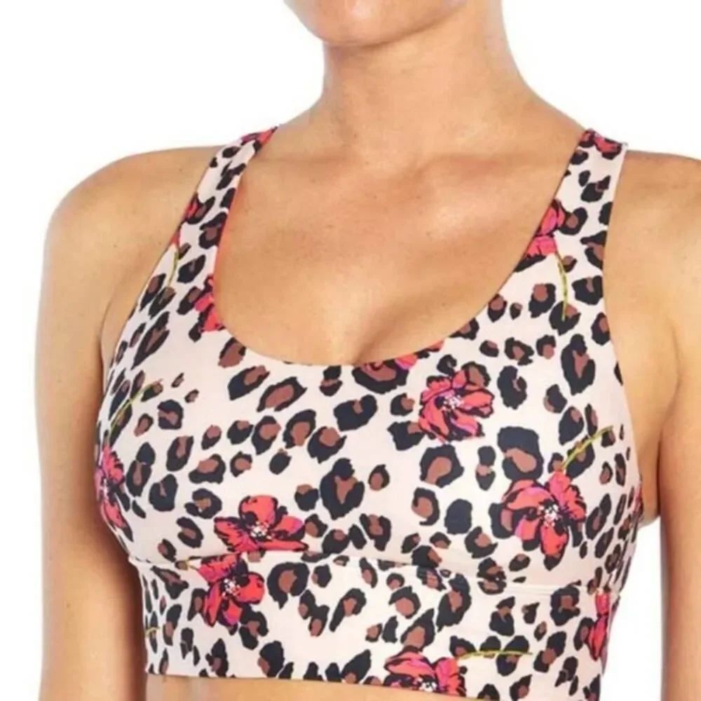 Wildfox Leopard Floral Chris Sports Bra Medium